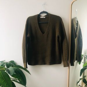 Everlane Chunky Knit V-Neck Sweater